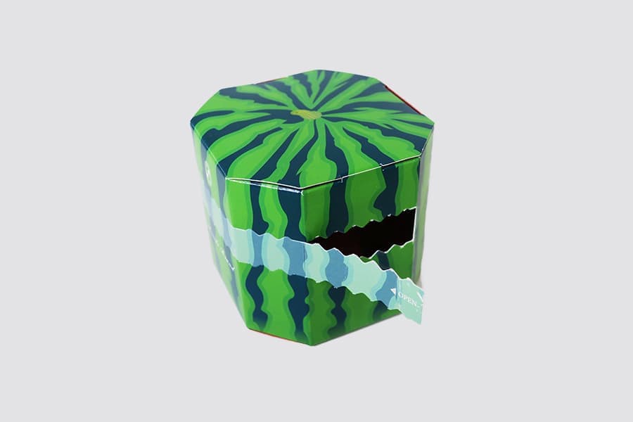 スイカのお菓子ジッパー付き化粧箱